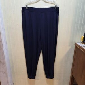 Lisa Rinna Collection Pants Womens Large Blue Jogger Pull On Cuffed Stretch